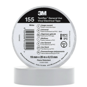 Cinta aislante blanca 3M 19mm x 20m x 0,13mm