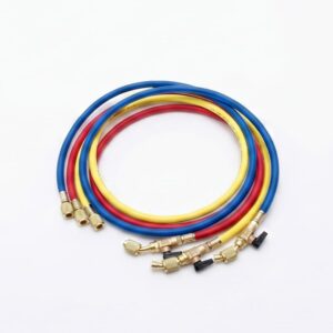 Kit mangueras carga + válvula 1/4" 5/16" SAE 90-CM R410a R32