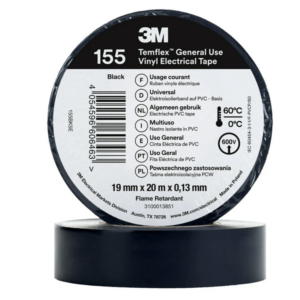 Cinta aislante negra 3M  19mm x 20m x 0,13mm